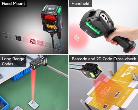 Fixed Mount, Handheld, Long Range Codes, Barcode and 2D code cross-check