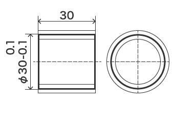 Axis with dimensional tolerance (reference)