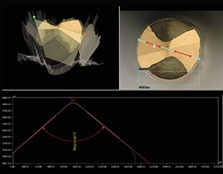 Example of 3D shape and profile measurements of a drill tip