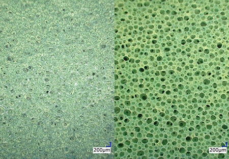 Low-magnification observation Left: normal/right: adjustable illumination (30x)