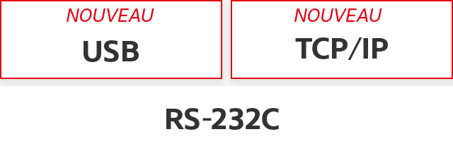 [NOUVEAU] USB, [NOUVEAU] TCP/IP, RS-232C