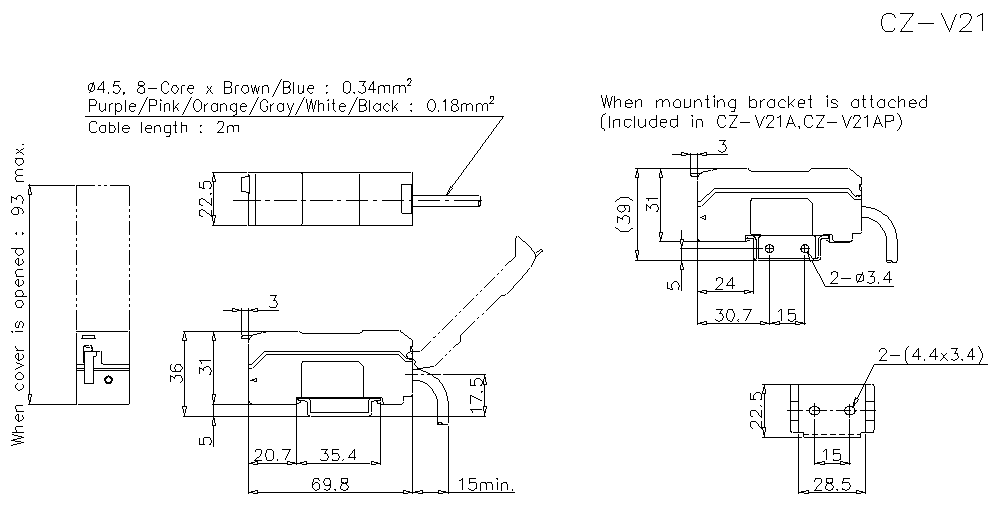 CZ-V21(A)(P) Dimension