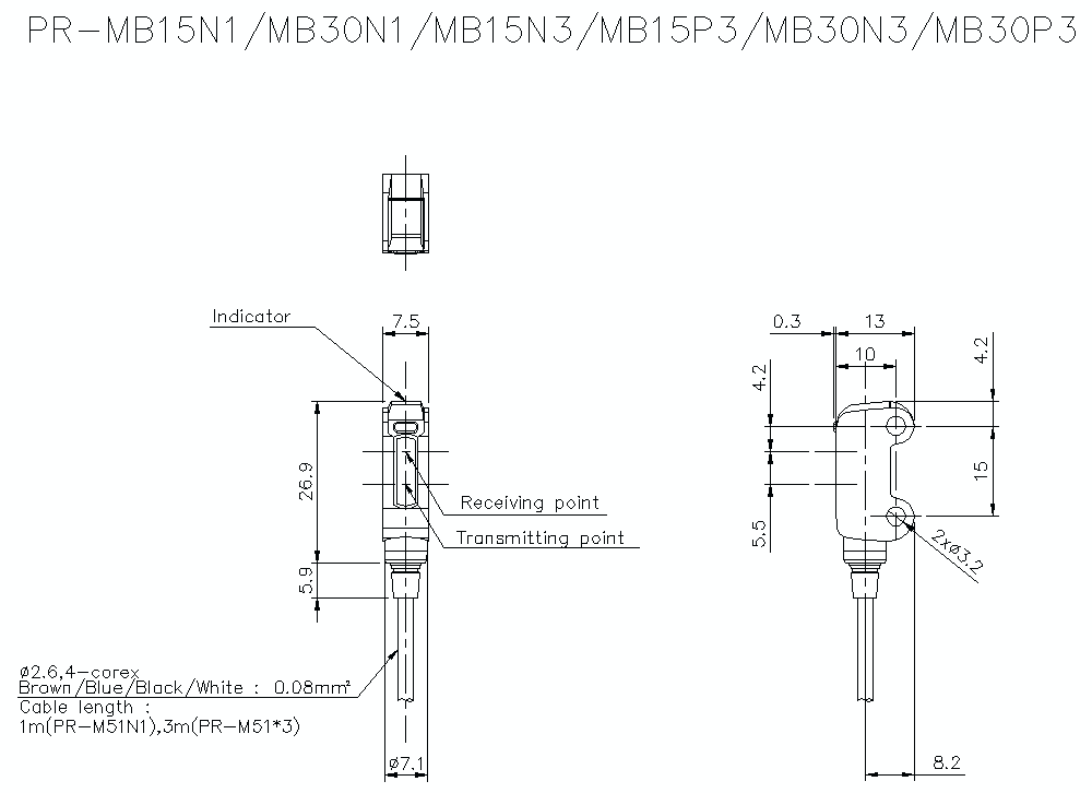 PR-MB15N/MB30N/MB15P/MB30P Dimension