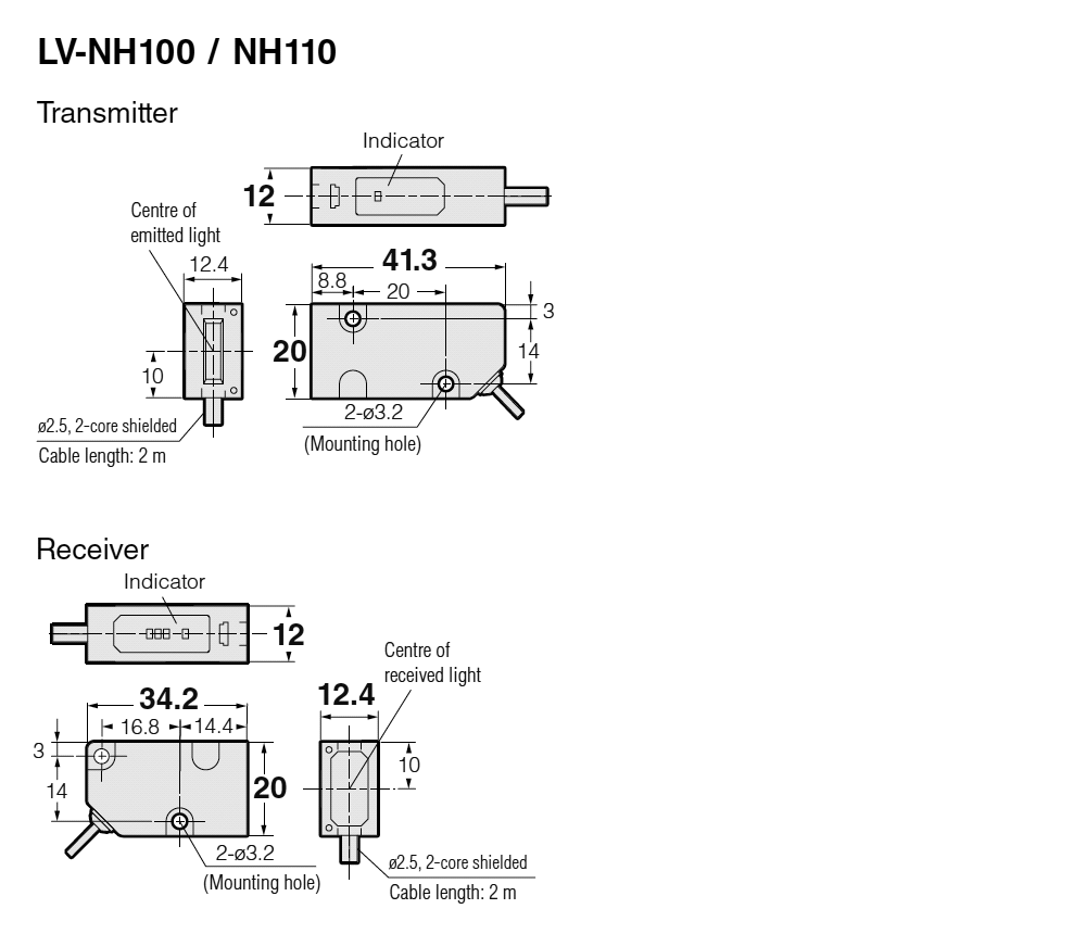 LV-NH100/NH110 Dimension